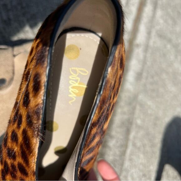 Boden Ankle Boots Leopard Print Roseberry Heeled Leather Womens Sz 39/8.5 - Picture 8 of 8